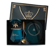 Coffee Warmer for Desk, with Mug Set - Electric Beverage Warmer for Tea, Cocoa, Milk for Father's Day, Mr and Mrs Wedding Gift, Engagement (Green)