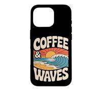 Coffee & Waves Surfing Surfer Beach Coffee Lover Surf Case for iPhone 16 Pro