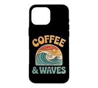 Coffee & Waves Surfing Surfer Beach Coffee Lover Surf Case for iPhone 16 Pro Max