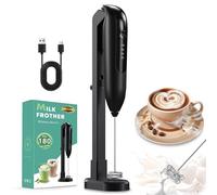 Coffee Whisk, Handheld Milk Frother Handheld with USB-C Charging Cable Frother Whisk Mini Milk Frother Rechargeable for Coffee, Matcha