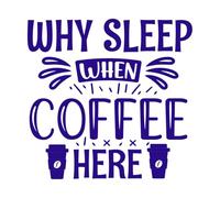 Coffee why Sleep When Coffee here Wall Stickers Paster Paper 42x43.1cm Do not Damage The Wall Surface DarkBlue