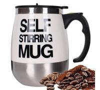 Coffee with Automatic Stirrer, Stainless Steel, 400 ml, Battery Operated, Self-Stirring with Lid - for Tea, Oat Drink, Powders, Home, Office, Travel, School, Gym, Camps