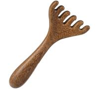 Coffee Wood Foot Massager Rake with Six Claws and Long Handle