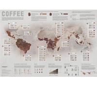 Coffee World Map - 59cm (w) x 42cm (h) - Gift Coffee Lovers - Maps International