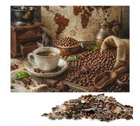 Coffee World Map Classic Wooden Jigsaw Puzzle 500 Pieces for Adults | A hands-on home pastime - a simple way to organise the image on weekends.