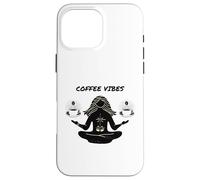 Coffee & Yoga,Namaste,Cafe Lovers,Lounge Vibes,Coffee Gifts Case for iPhone 16 Pro Max