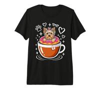 Coffee Yorkshire Terrier Donut Yorkie Terriers Premium T-Shirt