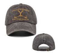 (CoffeeA) Yellowstone Baseball Cap Graffiti Print Shade Sun Protection Fashion Solid Color
