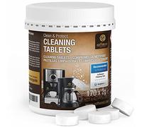 Coffeeano Clean&Protect 170 cleaning tablets for all coffee machines. Cleaning tabs compatible with all brands and machines. Incl. e-book