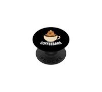 COFFEEBARA Capybara Coffee Bara Morning Espresso Barista Pun PopSockets Adhesive PopGrip