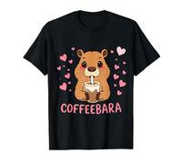 Coffeebara, Sweet Capybara Likes Coffee Value Graphic T-Shirt, Men, Black, XL