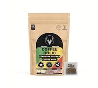 CoffeeHolic Coffee Bags - Ethiopian Essence - Quick Brew - Made From Arabica Coffee Beans - Pack of 1 Contains 25 Bags