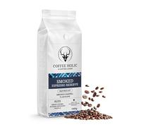 Coffeeholic Smoked Barrel Espresso Reserve Coffee Beans 1kg - Bag - Intensity 5/5, Dark Roast Italian-Style Signature Blend, Strong Arabica Whole Coffee Beans with Smoky Aroma, Espresso Blend Coffee