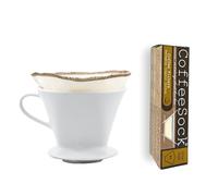 CoffeeSock GOTS Certified Organic Cotton Reusable Coffee Filters Cone 2 Natural