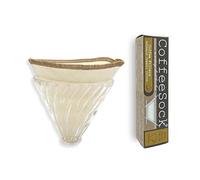 CoffeeSock Reusable Filters Made To Fit Hario v60-02 Style - GOTS Certified Organic Cotton Reusable Coffee Filters Natural (V60-02)