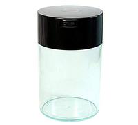 COFFEEVAC 1LB - Patented Airtight Container | Multi-use Vacuum Container Works as Smell Proof Containers for Ground Coffee and Coffee Bean Containers. Black Cap and Clear Body