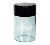 COFFEEVAC 1LB - Patented Airtight Container | Multi-use Vacuum Container Works as Smell Proof Containers for Ground Coffee and Coffee Bean Containers. Black Cap and Clear Body with Logo