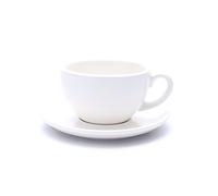 Coffeezone Double Espresso Coffee Cup and Saucer, Small Cappuccino and Speciality Coffee, New Bone China for Coffee Shop and Barista (Matte White, 5 oz)