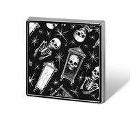 Coffin And Skull Lapel Pin Brooches Square Fashion Brooch Pin Cute Button Badges Alloy Button Pins Enamel Pins Metal Pinback for Hat Shirt Clothing Bags