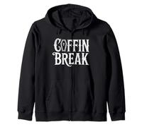 Coffin break spooky skeleton halloween humor horror love Zip Hoodie