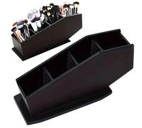 Coffin Brush Holder Gothic Wooden Makeup Organizer for Vanity Desk Wooden Coffin Pen Holder Spooky Home Office Pencil Brushes Organizer Gothic Makeup Organizers Halloween Decor for Party Home Bedroom