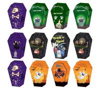 Coffin Candy Box - 11 Inch Colorful Coffin Candy Box | Paper Gift Boxs Set - Coffins Shaped Candys Boxes - Sturdy 12 Piece Halloween Party Favor Decorative Boxs Perfect for Candys Treats or
