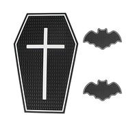 Coffin Coffee Bar Mat Bat Shape Cup Mat Coaster for Countertop - Goth Kitchen Decor - Gothic Coffee Bar Accessories - Spooky Gifts Non Slip Spill Mat