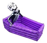 Coffin Cooler 43x23x11" Inflatable Coffin Pool Float Skeleton Halloween Party Supplies For Picnic Barbecue Party Halloween.