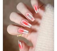 Coffin French Tips Fake Nails Glues On Nails Stick On Press Artificial False For Womens And Girls Ballerinas Coffin Fake Nail