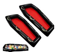 Coffin Inflable Enfriador de 52 Pulgadas - Hielera Espeluznante para Halloween, Cubeta de Bebidas con Hielo para Fiesta en la Piscina, BBQ y Picnic (2Pcs)