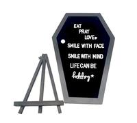 Coffin Letter Board Felt Message Board with Letters Halloween Decorations for Home Office and School Halloween Message Mysterious Coffin Letter Black Felt