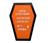 Coffin Letter Board Felt Message Board with Letters Halloween Decorations for Home Office and School Halloween Message Mysterious Coffin Letter Black Felt