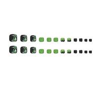 Coffin Nails Full Cover Medium Length Toenails Square Short Full Cover Toenails 24PCS Fresh Toe Nails Nails With Glue Sticker And Nails File False Gel Toes Nails Tips Sets For Nail (Green, One Size)