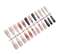 Coffin Press On Nails Glossy Fake Nails Stick On In 12 Sizes 24Pcs French Tips For Art Decorations Stick Fake Nail