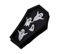 Coffin Scented Candle - Gothic Halloween Tabletop Decoration, 4.72in Paraffin Wax Candle with Freesia Scent, Creepy 3D Ghost Skeleton Design, Haunting Glow for Dark Art Collectors (Style A)
