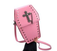 Coffin Shape Rivet Handbag Crossbody Bag Festival Women Girl Versatile Small Cellphone Bag Halloween Gothic Bag