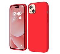 COFFKER Compatible with iPhone 15 Case, Liquid Silicone Case, Full Body Shockproof Protective Cover [Soft Microfiber Lining], Slim Thin Phone Case for iPhone 15 6.1 inch, Red