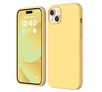 COFFKER Compatible with iPhone 15 Case, Liquid Silicone Case, Full Body Shockproof Protective Cover [Soft Microfiber Lining], Slim Thin Phone Case for iPhone 15 6.1 inch, Yellow
