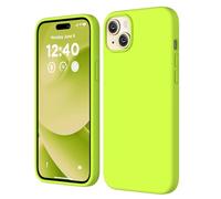 COFFKER Compatible with iPhone 15 Case, Liquid Silicone Case, Full Body Shockproof Protective Cover [Soft Microfiber Lining], Slim Thin Phone Case for iPhone 15 6.1 inch, Fluorescent Yellow