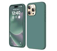 COFFKER Compatible with iPhone 15 Pro Max Case, Liquid Silicone Case, Full Body Shockproof Protective Cover Slim Thin Phone Case with Soft Anti-Scratch Microfiber Lining, 6.7 inch-Pine Green
