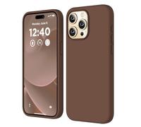 COFFKER Compatible with iPhone 15 Pro Max Case, Liquid Silicone Case, Full Body Shockproof Protective Cover Slim Thin Phone Case with Soft Anti-Scratch Microfiber Lining, 6.7 inch-Chocolate