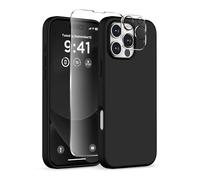 COFFKER Magnetic for iPhone 16 Pro Max Case, Compatible with MagSafe, Liquid Silicone Phone Cover with Screen Protector & Camera Protector, Soft Anti-Scratch Microfiber Lining 6.9", Black