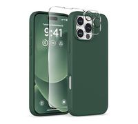 COFFKER Magnetic for iPhone 16 Pro Max Case, Compatible with MagSafe, Liquid Silicone Phone Cover with Screen Protector & Camera Protector, Soft Anti-Scratch Microfiber Lining 6.9", Alpine Green