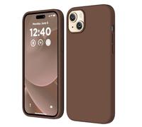 COFFKER Silicone Case for iPhone 15 Plus, Full Body Shockproof Protective Cove, Soft Anti-Scratch Microfiber Lining, Ultra-Thin Slim Cover Phone Case for iPhone 15 Plus 6.7", Chocolate