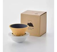 COFIL Fuji Porous Ceramic Coffee Dripper |No Paper Needed| Sustainable, Reusable, Enhances Aroma & Flavour| Gift Present | Made in Japan | - Mount Fuji Edition (Yellow)
