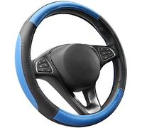 COFIT 15 Inch Microfiber Leather Steering Wheel Cover, Anti-slip Universal Steering Wheel Protector for Car SUV Truck Van Interior Decor Accessories, Size M 37-38cm Blue and Black
