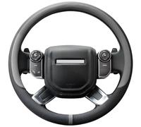 COFIT Breathable Car Steering Wheel Cover Universal Microfiber Leather Protective Wrap Car Interior Decor Accessories Size L 39-40.5cm Grey and Black