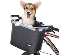 COFIT Collapsible Bike Basket, Multi-Purpose Detachable Bicycle Basket for Pet, Shopping, Commuter, Camping and Outdoor, Basic Black