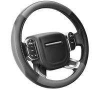 COFIT Microfiber Leather Steering Wheel Cover Breathable Anti-slip Universal Protective Wrap Car Interior Decor Accessories Size L 39-40.5cm Grey and Black