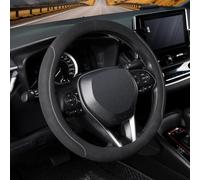 COFIT Microfiber Suede Car Steering Wheel Cover, Universal Anti-Slip Grip Protector for SUV Truck, Fits 37-38 cm, Non-Slip Interior Accessory, Black